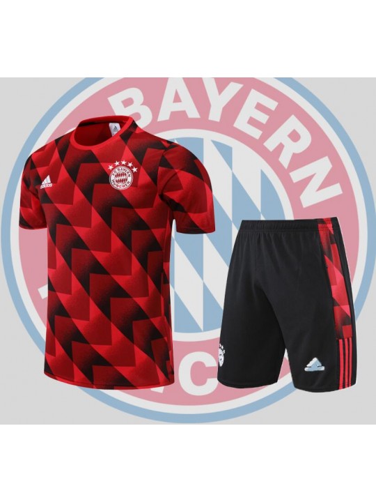 22/23 Bayern Munich training suit short sleeve kit red black