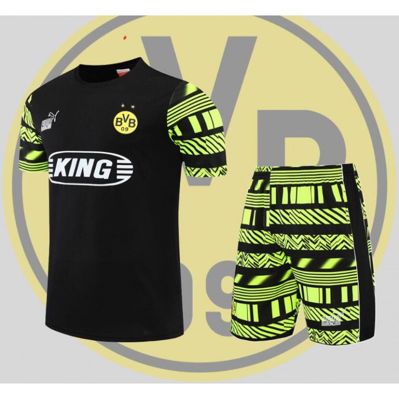 22/23 Borussia Dortmund Training Suit Short Sleeve Kit Black