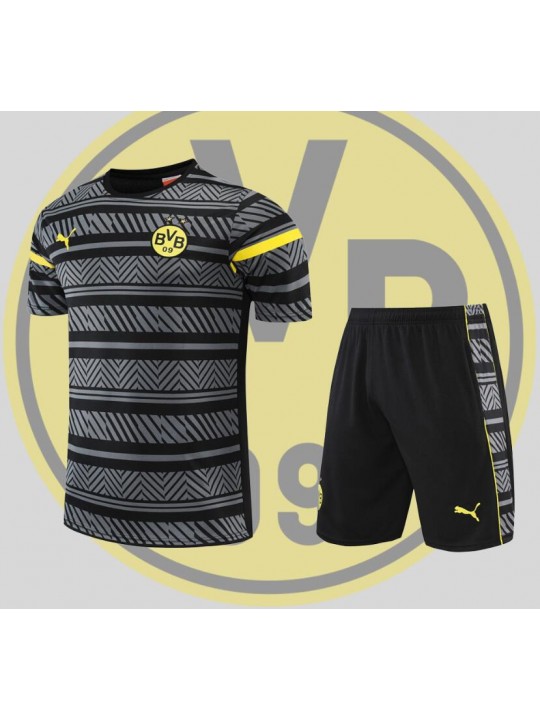 22/23 Borussia Dortmund Training Suit Short Sleeve Kit Grey