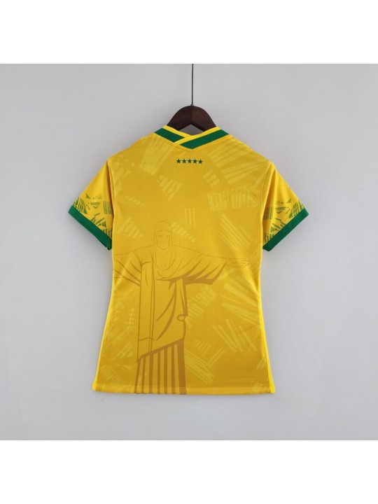 Camiseta Brasil Classic Yellow mujer  2022