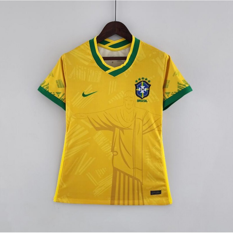 Camiseta Brasil Classic Yellow mujer  2022