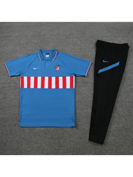 Atletico Madrid POLO kit Blue red and white stripes 2022