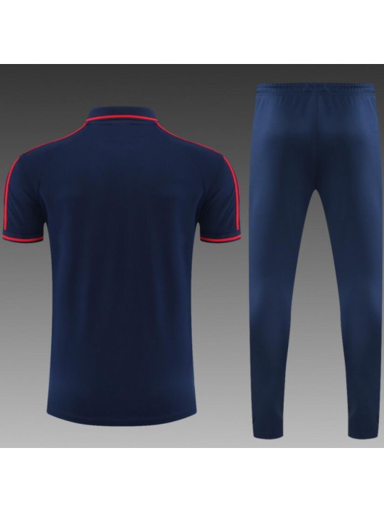 Bayern Munich POLO kit dark blue and red stripes 2022