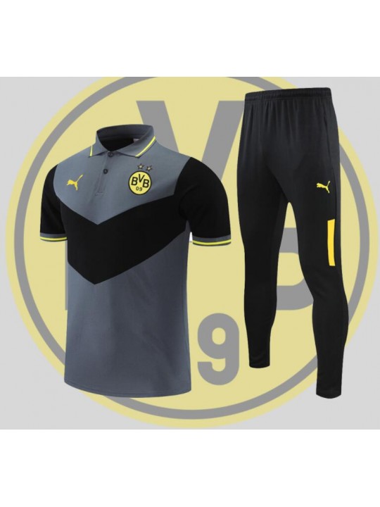 Borussia Dortmund POLO kit Grey Black 2022