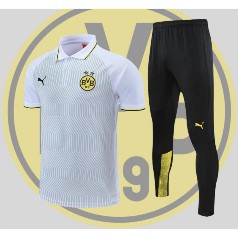 Borussia Dortmund POLO kit White and green pattern 2022