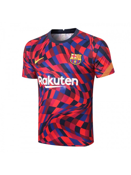 Camiseta de Entrenamiento Barcelona 2020/2021 Púrpura/Rojo Rayado
