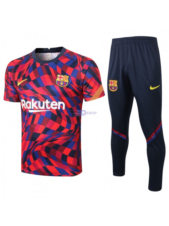 Camiseta de Entrenamiento Barcelona 2020/2021 Kit Púrpura/Rojo Rayado