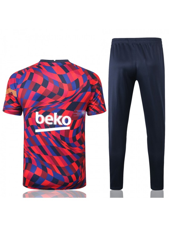Camiseta de Entrenamiento Barcelona 2020/2021 Púrpura/Rojo Rayado